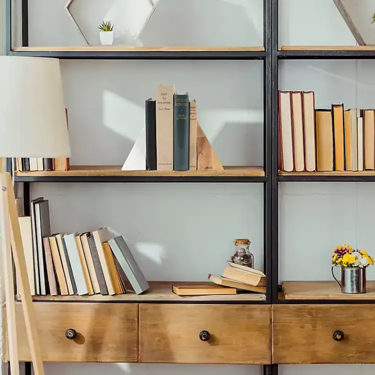 Discount White Marble & Mango Wood Bookends Decorative Accents