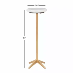 Kirklands Home Accent & End Tables|Marble and Gold Base Cocktail Table White