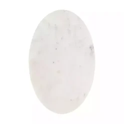 Kirklands Home Accent & End Tables|Marble and Gold Oval C-Shape Accent Table White