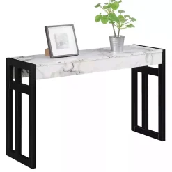 Kirklands Home Console Tables|Marble Monterey Console Table White