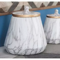 Hot White Marble Oval Jar Decorative Bowls & Jars