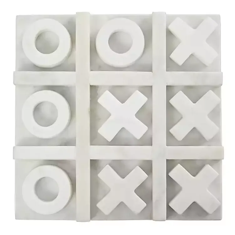 Clearance Marble Tic Tac Toe Game Set Decorative Accents