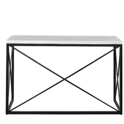 Kirklands Home Console Tables|White Marble Top Sabin Metal Base Sofa Table