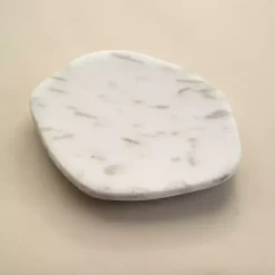 Kirklands Home Bathroom Accessories|Marble Vanity Tray, 6.5 in. White