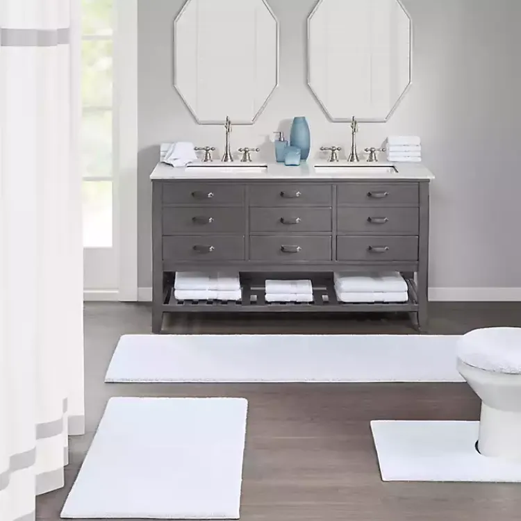 Kirklands Home Bathroom Rugs|Marshmallow Contour Bath Mat, 24 in. White