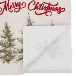 Clearance White Merry Christmas Trees Table Runner Christmas Dining & Entertaining