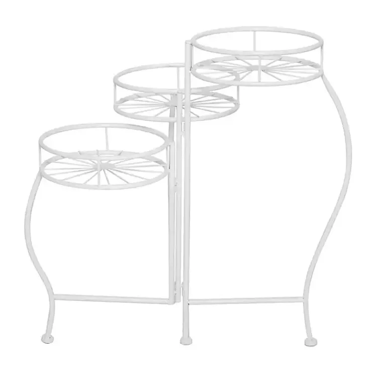 Kirklands Home Planters|Metal Starburst 3-Tier Plant Stand White
