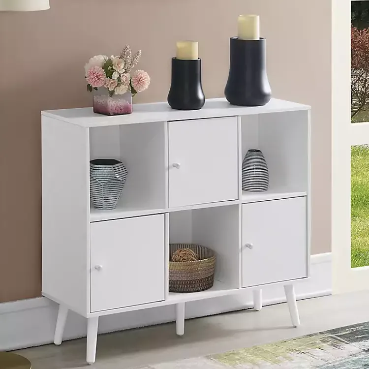 Kirklands Home Cabinets & Sideboards|Mid-Century Modern Cubby Cabinet White