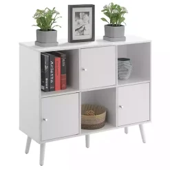 Kirklands Home Cabinets & Sideboards|Mid-Century Modern Cubby Cabinet White