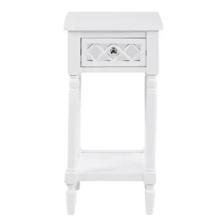 Kirklands Home Accent & End Tables|Mirrored Drawer Square Accent Table White