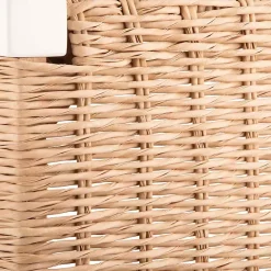 Kirklands Home Bar Stools & Counter Height Stools|White Newport Wood and Rattan Counter Stool Brown