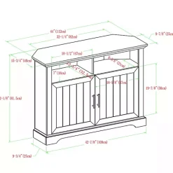 Kirklands Home Tv Stands & Media Consoles|White Oak Grooved Door Corner TV Stand Ivory