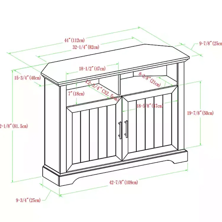 Kirklands Home Tv Stands & Media Consoles|White Oak Grooved Door Corner TV Stand Ivory