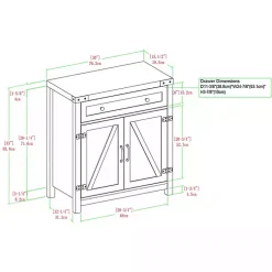 Kirklands Home Cabinets & Sideboards|Oak Wash Wooden and Metal Barn Door Cabinet White