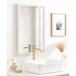 Kirklands Home Decorative Mirrors|White Oakhurst Rectangle Wall Mirror, 30 in.