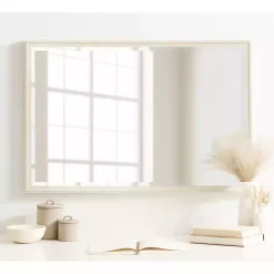 Kirklands Home Decorative Mirrors|White Oakhurst Rectangle Wall Mirror, 36 in.