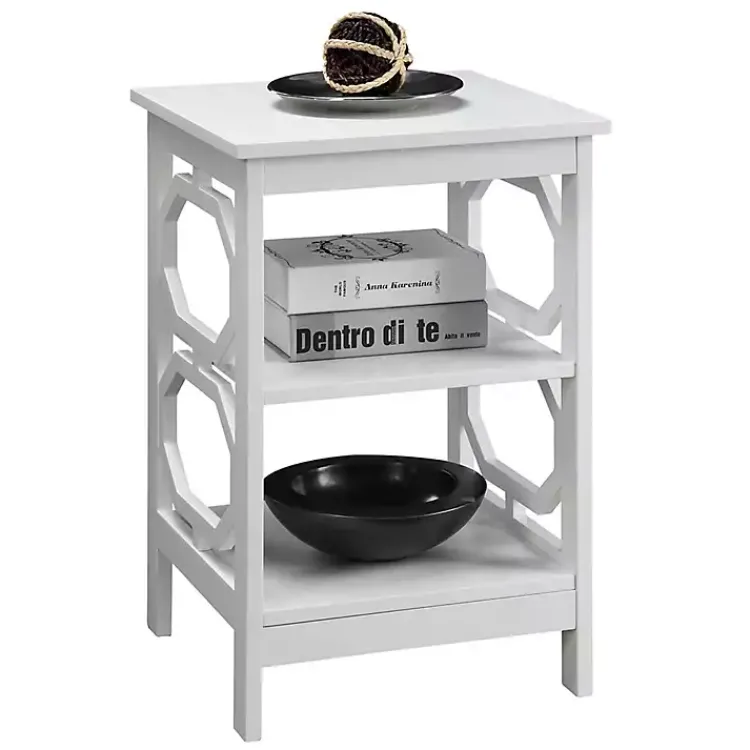 Kirklands Home Accent & End Tables|Octagon 2-Shelf Accent Table White