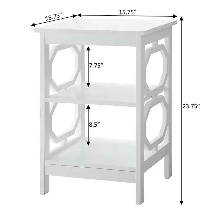 Kirklands Home Accent & End Tables|Octagon 2-Shelf Accent Table White