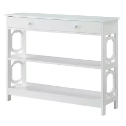 Kirklands Home Console Tables|Octagon 2-Shelf Console Table White