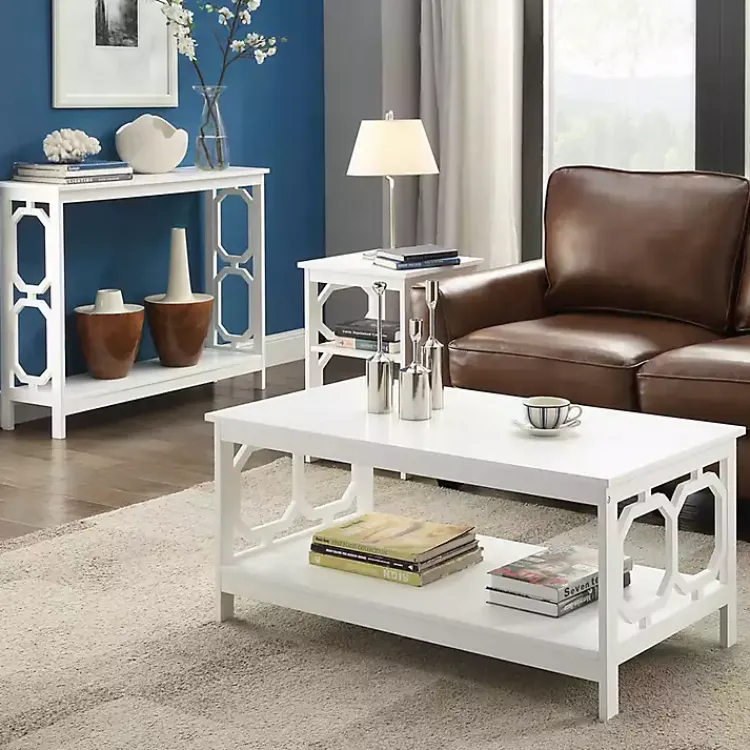 Kirklands Home Coffee Tables|Octagon Single Shelf Coffee Table White
