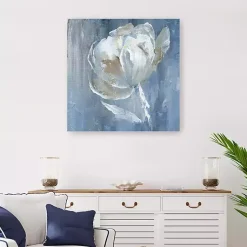 Kirklands Home Canvas Art|White on Blue Canvas Art Print, 30x30 in.