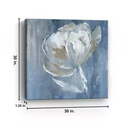 Kirklands Home Canvas Art|White on Blue Canvas Art Print, 30x30 in.