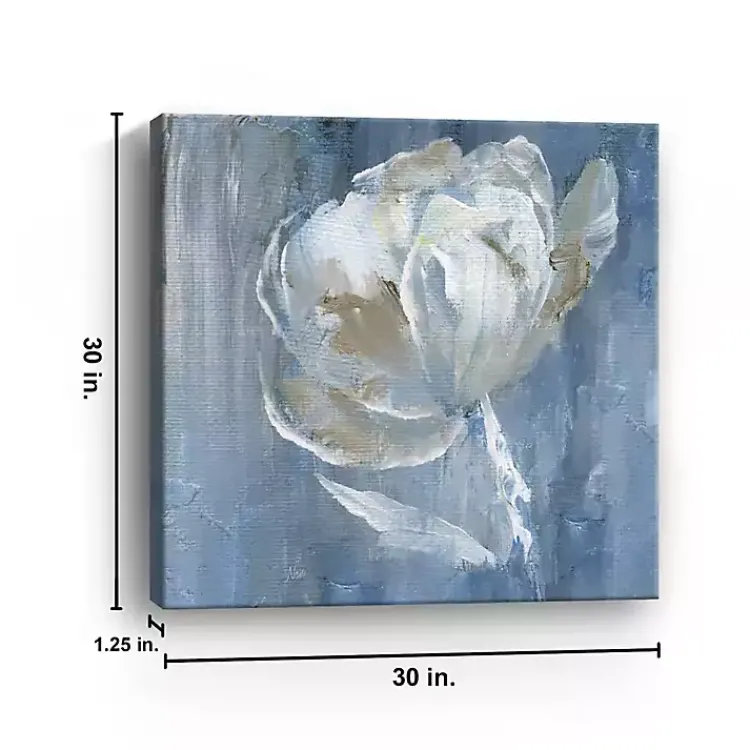 Kirklands Home Canvas Art|White on Blue Canvas Art Print, 30x30 in.