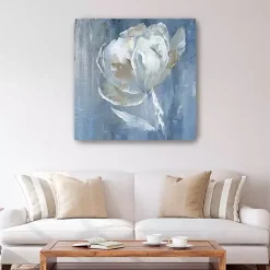 Kirklands Home Canvas Art|White on Blue Canvas Art Print, 40x40 in.