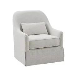 Kirklands Home Accent Chairs|Patterned Upholstered Swivel Glider Chair White