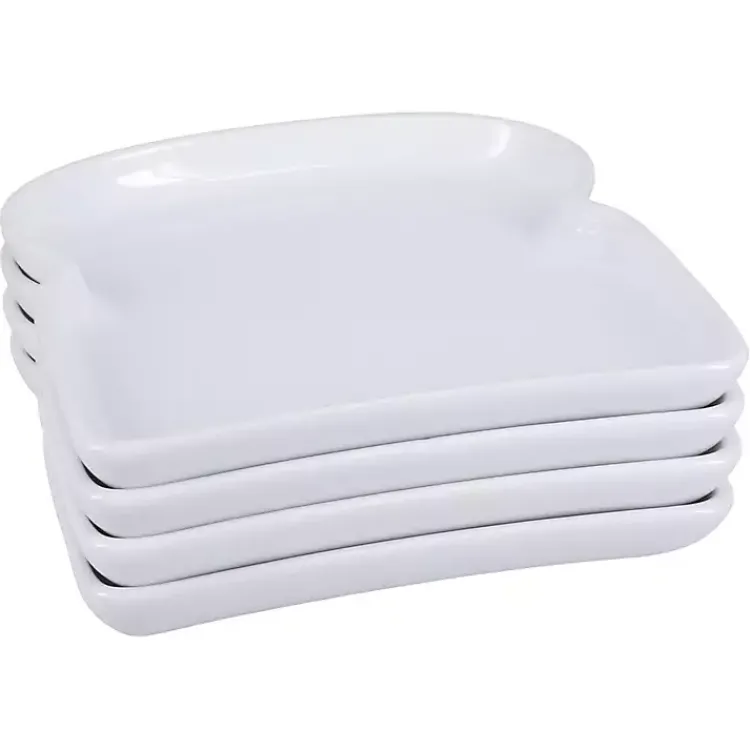 Kirklands Home Dinnerware|Porcelain Toast Plates, Set of 4 White