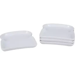 Kirklands Home Dinnerware|Porcelain Toast Plates, Set of 4 White