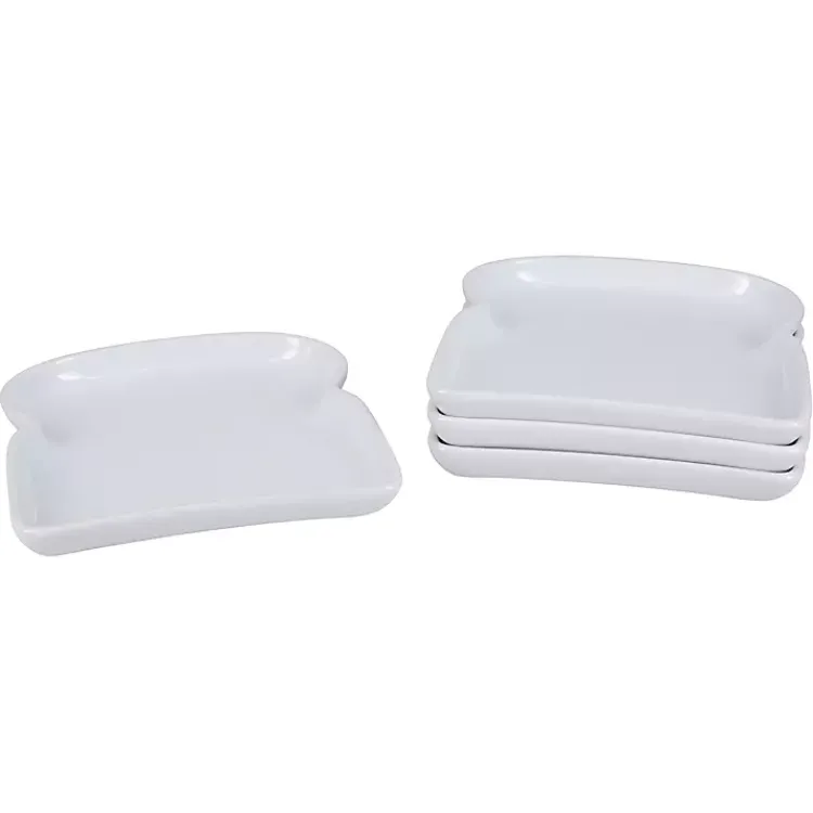 Kirklands Home Dinnerware|Porcelain Toast Plates, Set of 4 White