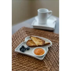 Kirklands Home Dinnerware|Porcelain Toast Plates, Set of 4 White