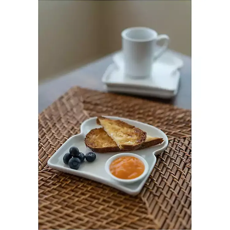 Kirklands Home Dinnerware|Porcelain Toast Plates, Set of 4 White