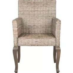 Kirklands Home Dining Chairs|White Rattan Curved Legs Dining Chairs, Set of 2