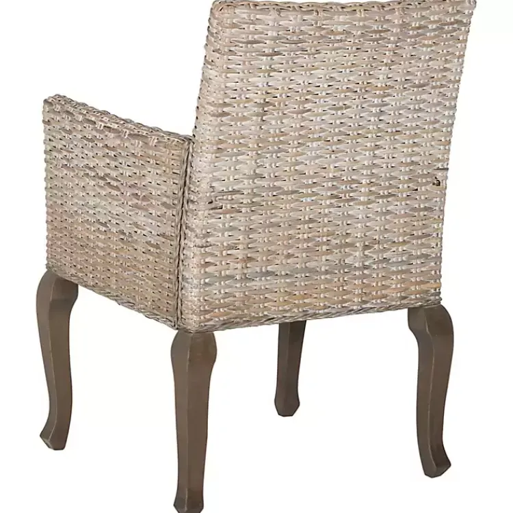 Kirklands Home Dining Chairs|White Rattan Curved Legs Dining Chairs, Set of 2