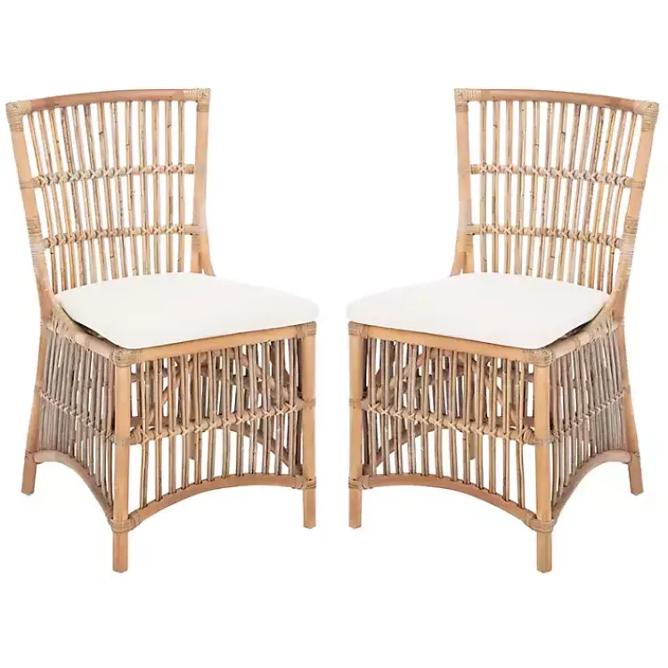 Kirklands Home Dining Chairs|Rattan Erika Dining Chairs, Set of 2 White