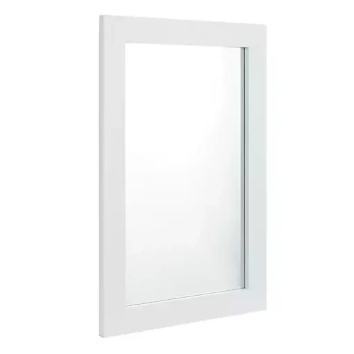 Kirklands Home Framed Mirrors|White Rectangular Wood Wall Mirror