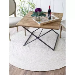 Kirklands Home Area Rugs|Reno Woven Round Area Rug, 4 ft. White