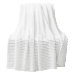 Outlet Ribbed Ultra Soft Faux Fur Throw Blankets & Throws