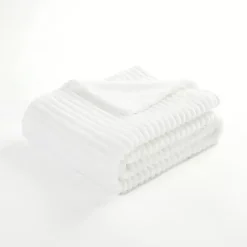 Outlet Ribbed Ultra Soft Faux Fur Throw Blankets & Throws