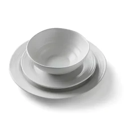 Kirklands Home Dinnerware|Ridge 12-pc. Stoneware Dinnerware Set White