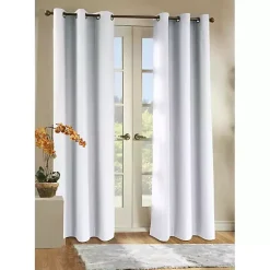Kirklands Home Curtains & Drapes|Room Darkening Curtain Panel Set, 84 in. White