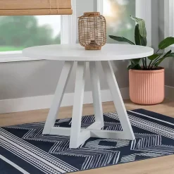 Kirklands Home Dining Tables|Round Criss-Cross Base Dining Table White