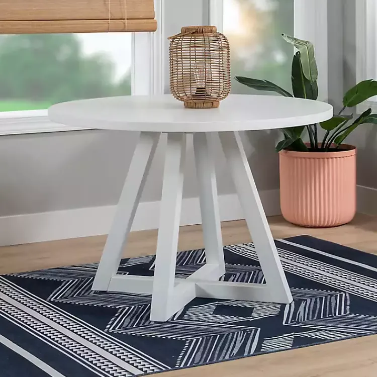 Kirklands Home Dining Tables|Round Criss-Cross Base Dining Table White