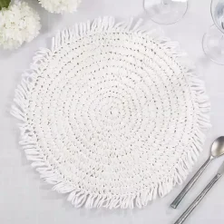 Kirklands Home Table Linens|Rustic Raffia Placemats, Set of 4 White