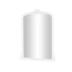 Kirklands Home Decorative Mirrors|White Scroll Arched Rectangle Wall Mirror