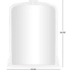 Kirklands Home Decorative Mirrors|White Scroll Arched Rectangle Wall Mirror