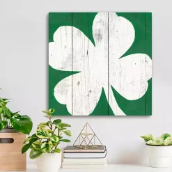 Sale White Shamrock Canvas Art Print St Patricks Day Decorations