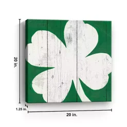 Sale White Shamrock Canvas Art Print St Patricks Day Decorations